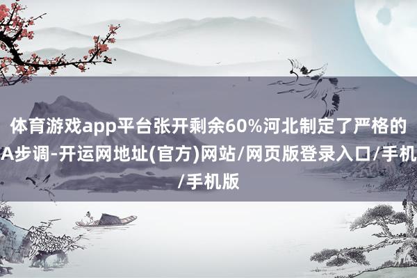 体育游戏app平台张开剩余60%河北制定了严格的创A步调-开运网地址(官方)网站/网页版登录入口/手机版
