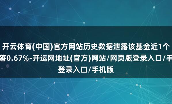 开云体育(中国)官方网站历史数据泄露该基金近1个月下落0.67%-开运网地址(官方)网站/网页版登录入口/手机版