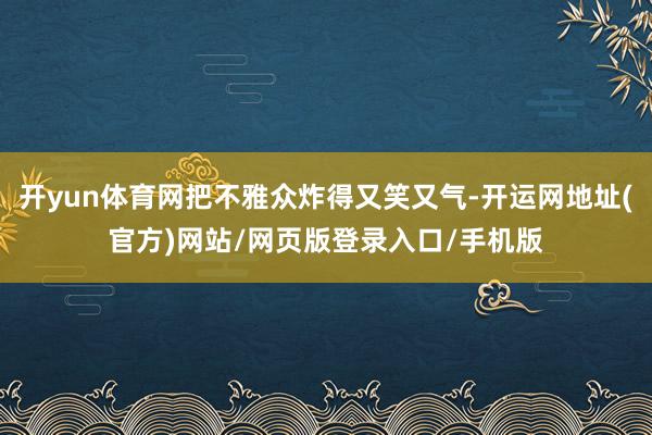 开yun体育网把不雅众炸得又笑又气-开运网地址(官方)网站/网页版登录入口/手机版