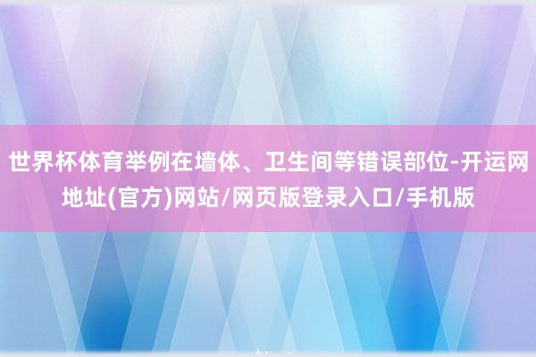 世界杯体育举例在墙体、卫生间等错误部位-开运网地址(官方)网站/网页版登录入口/手机版