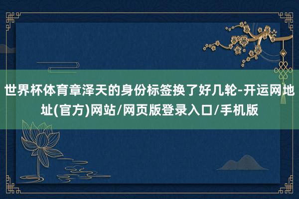 世界杯体育章泽天的身份标签换了好几轮-开运网地址(官方)网站/网页版登录入口/手机版