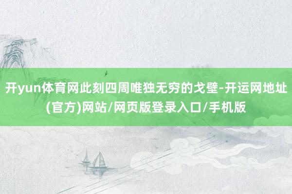 开yun体育网此刻四周唯独无穷的戈壁-开运网地址(官方)网站/网页版登录入口/手机版