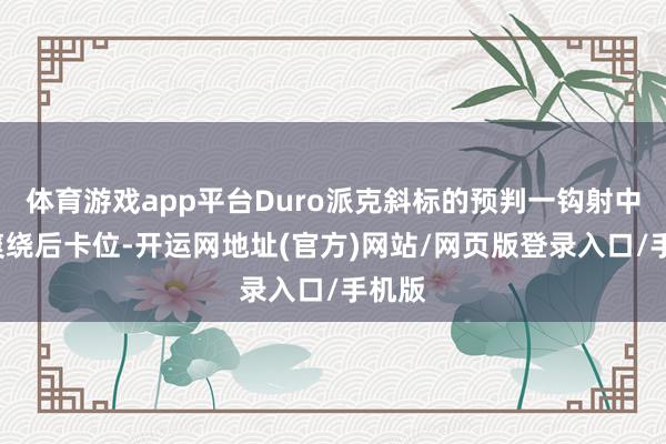 体育游戏app平台Duro派克斜标的预判一钩射中+清爽绕后卡位-开运网地址(官方)网站/网页版登录入口/手机版