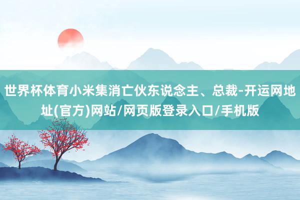 世界杯体育小米集消亡伙东说念主、总裁-开运网地址(官方)网站/网页版登录入口/手机版