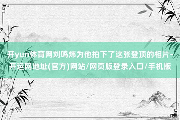 开yun体育网刘鸣炜为他拍下了这张登顶的相片-开运网地址(官方)网站/网页版登录入口/手机版